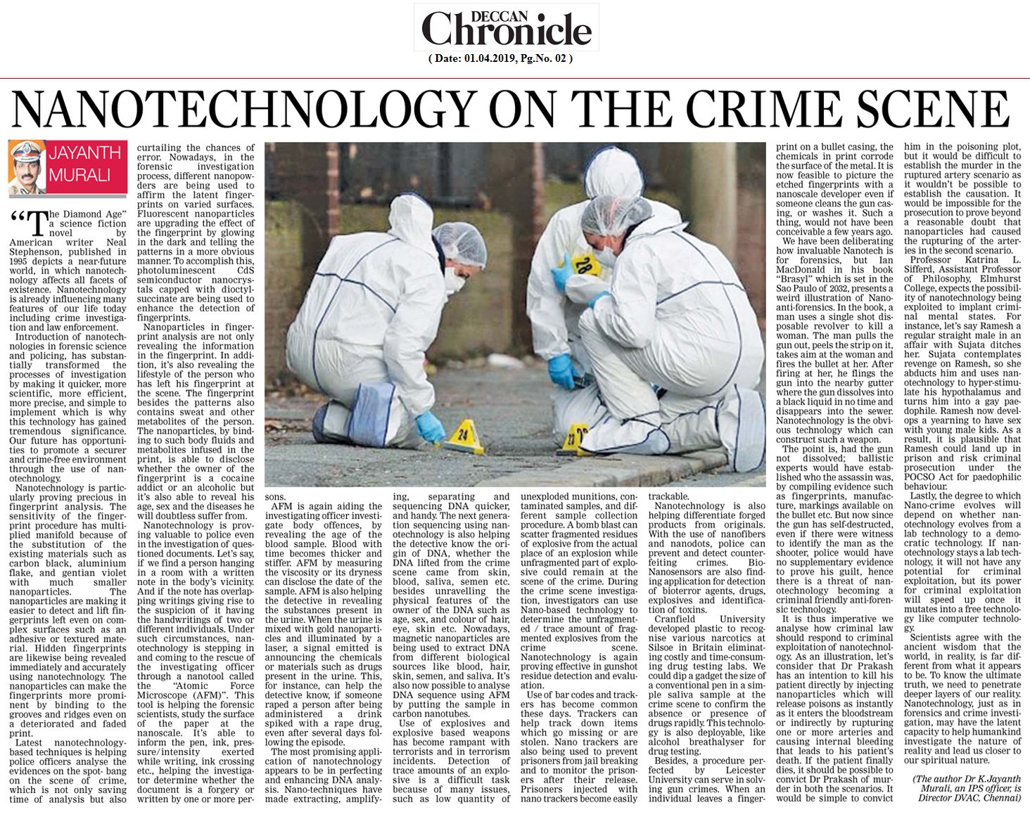 Nanotechnology On The Crime Scene Welcome To Dr Jayanth Murali Official Website 9705